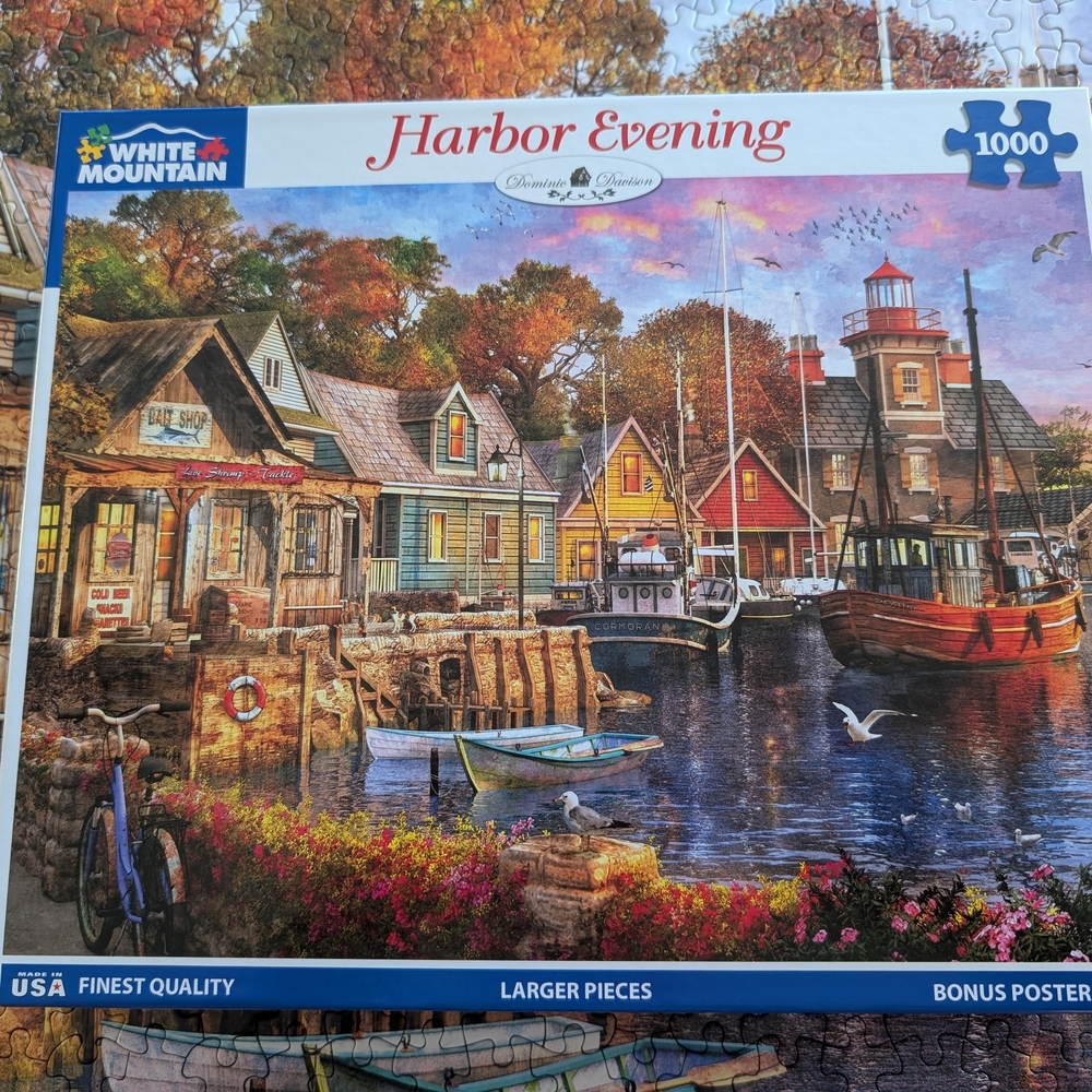 White Mountain "Harbor Evening" Jigsaw Puzzle - 1000 Pieces